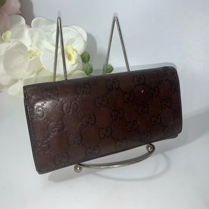 Authentic Gucci Guccissima Long Wallet Brown